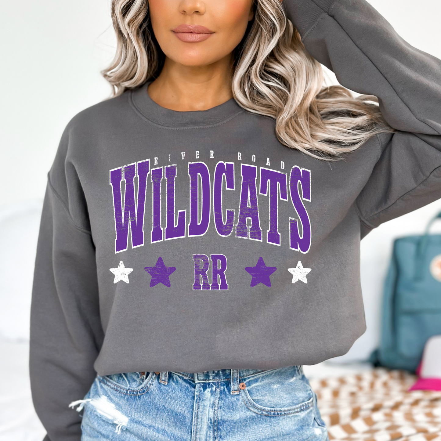 River Road Wildcats Distressed Stars DTF Transfer