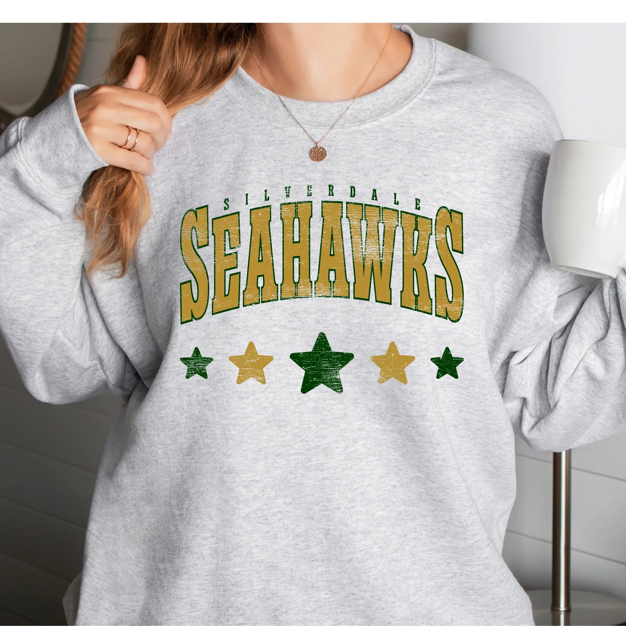 Silverdale Seahawks Distressed Stars DTF Transfer - Merch Girls