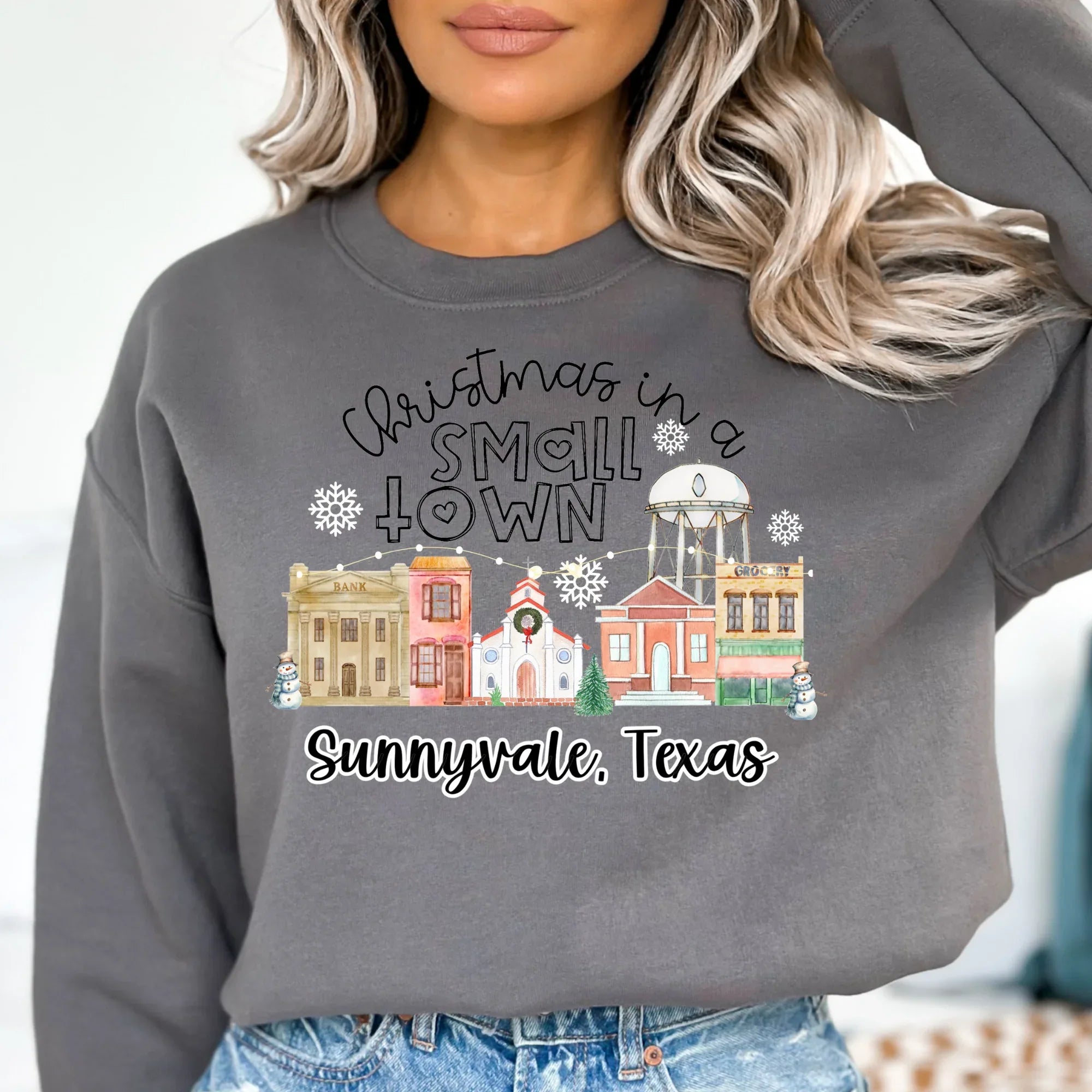 Christmas in a Small Town Sunnyvale, Texas DTF Transfers - Merch Girls