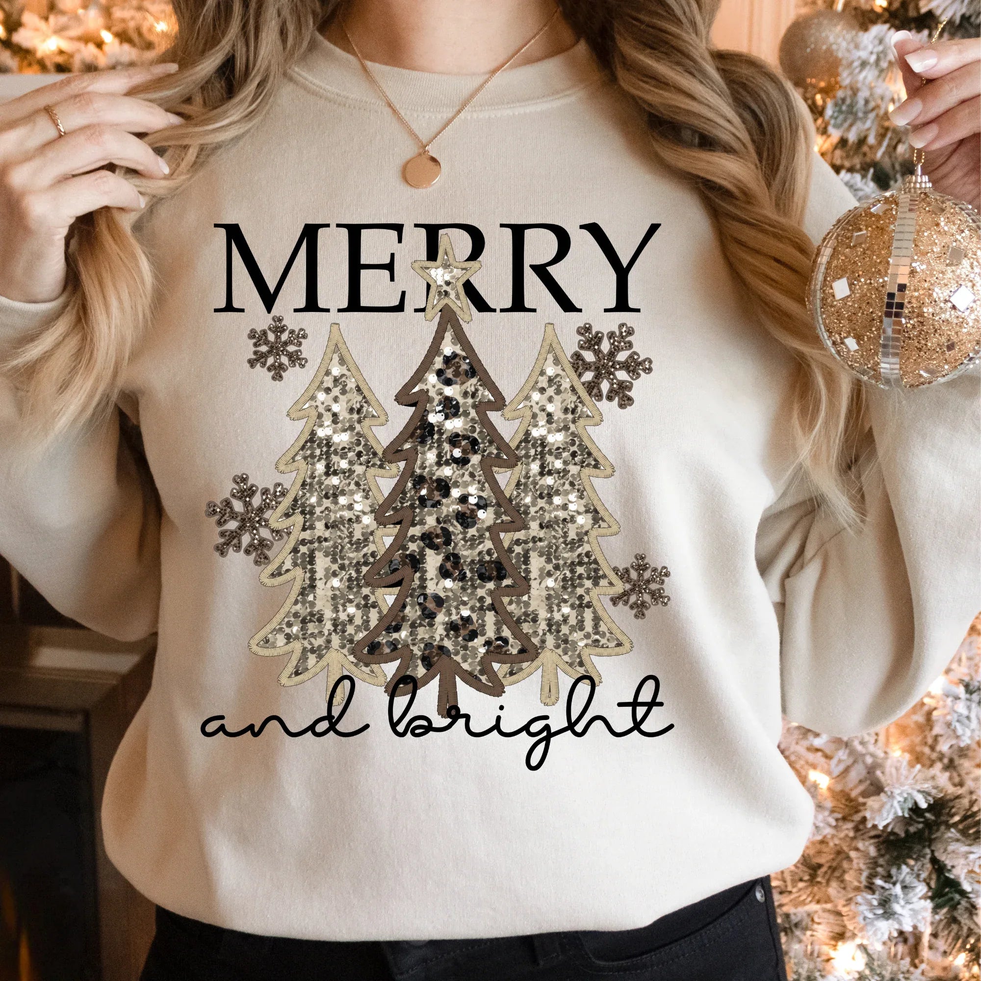 Merry and Bright DTF Transfer - Merch Girls