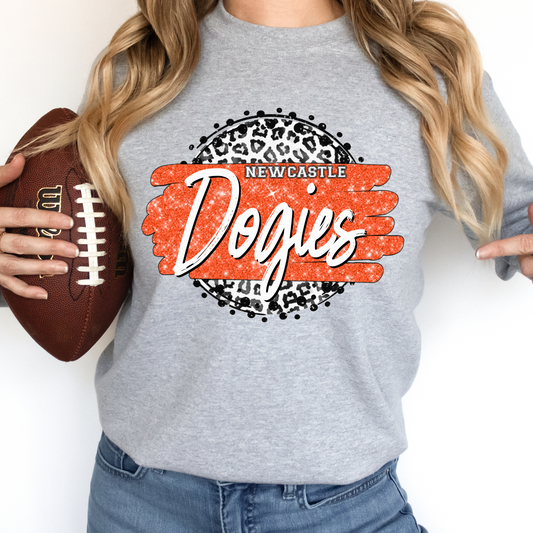Newcastle Dogies Grey Leopard Graphic Tee