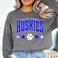Elk Point-Jefferson Huskies Distressed Stars DTF Transfer - Merch Girls