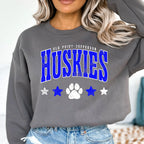 Elk Point-Jefferson Huskies Distressed Stars DTF Transfer - Merch Girls