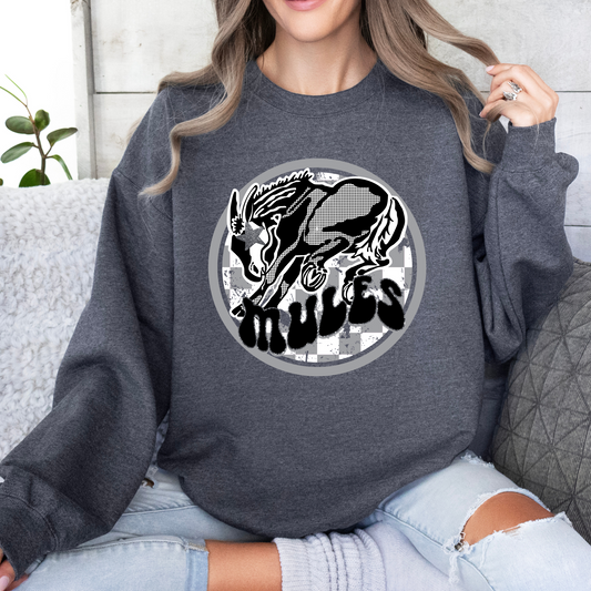 Mules Silver Preppy Graphic Tee