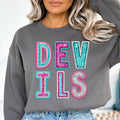 Devils Faux Sequin DTF Transfer - Merch Girls