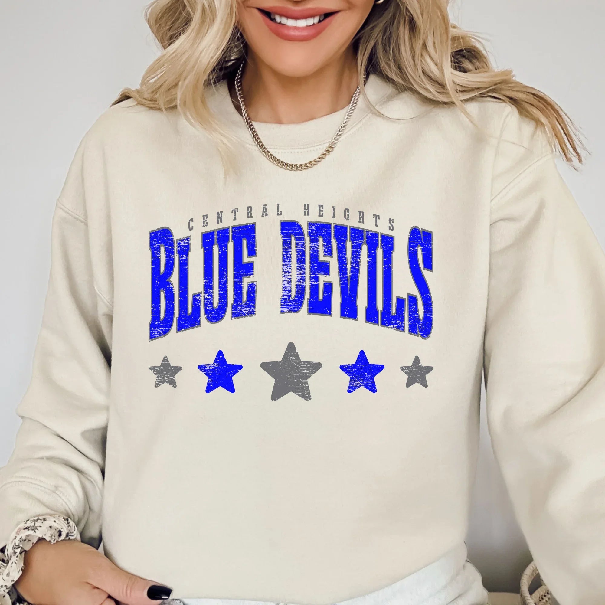 Central Heights Blue Devils Stars DTF Transfer - Merch Girls