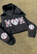 Mom Baseball or Softball Glitter HTV Applique Embroidery Shirt with Sleeve Personalization