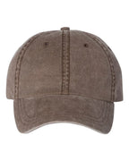 Embroidered Bean Stitch on Pigment-Dyed Twill Hat | Quick Ship - Merch Girls