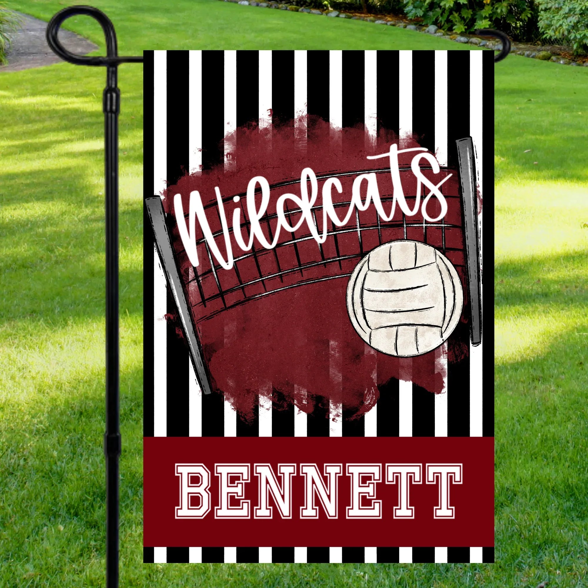 Volleyball Maroon Garden Flag - Merch Girls
