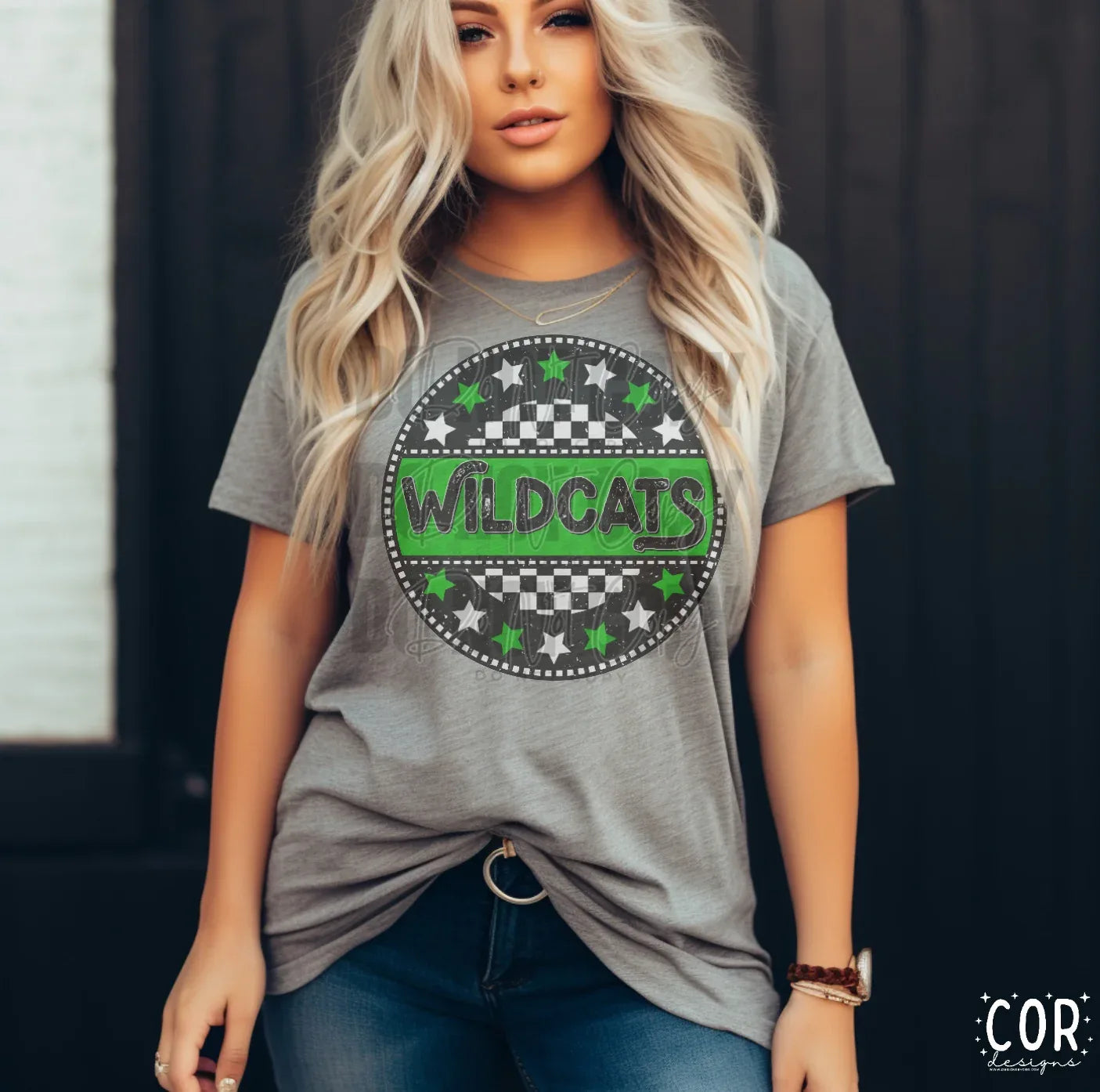 Wildcats Green Circle Star Mascot DTF Transfer - Merch Girls