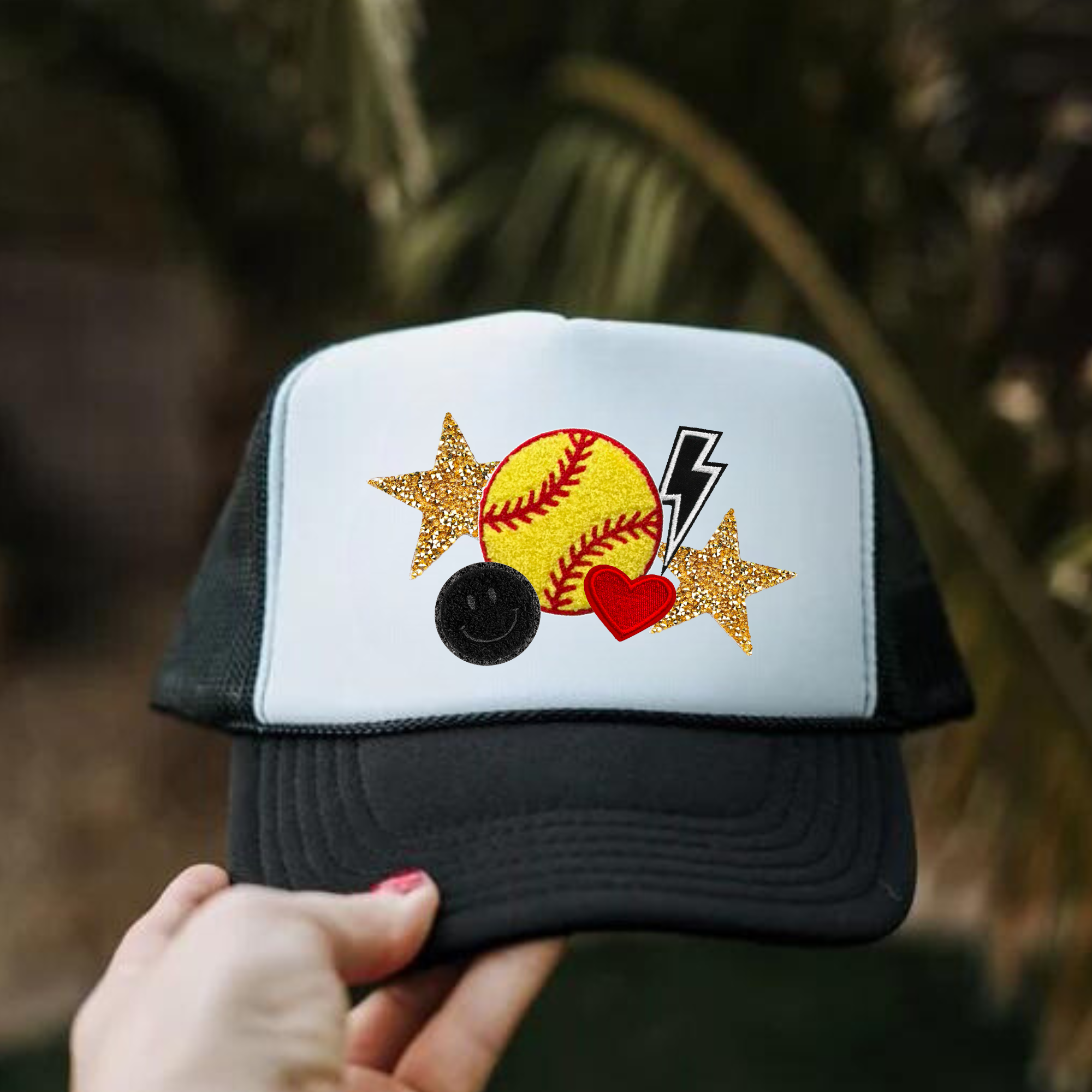 Softball Stars Faux Hat Patch DTF Transfer