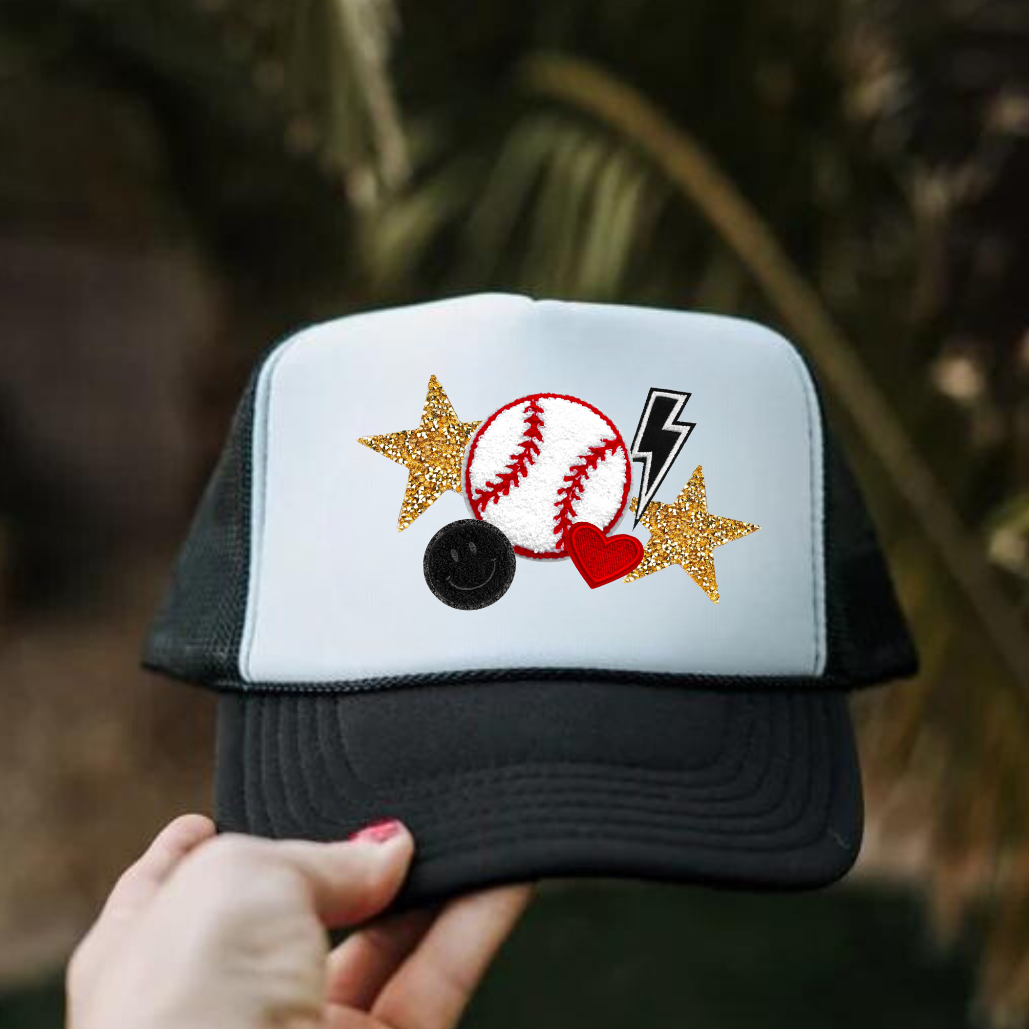 Baseball Stars Faux Hat Patch DTF Transfer