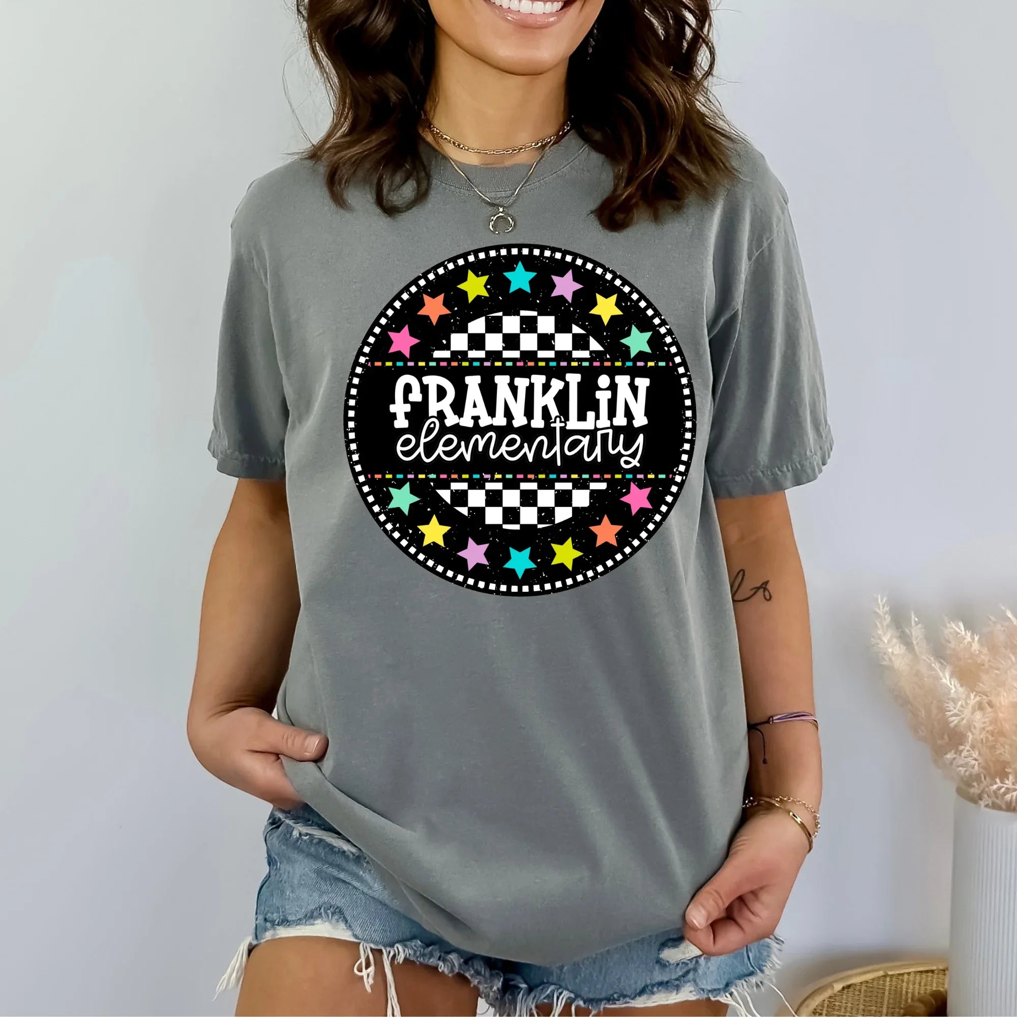 Franklin Elementary Circle Star Mascot DTF Transfer - Merch Girls