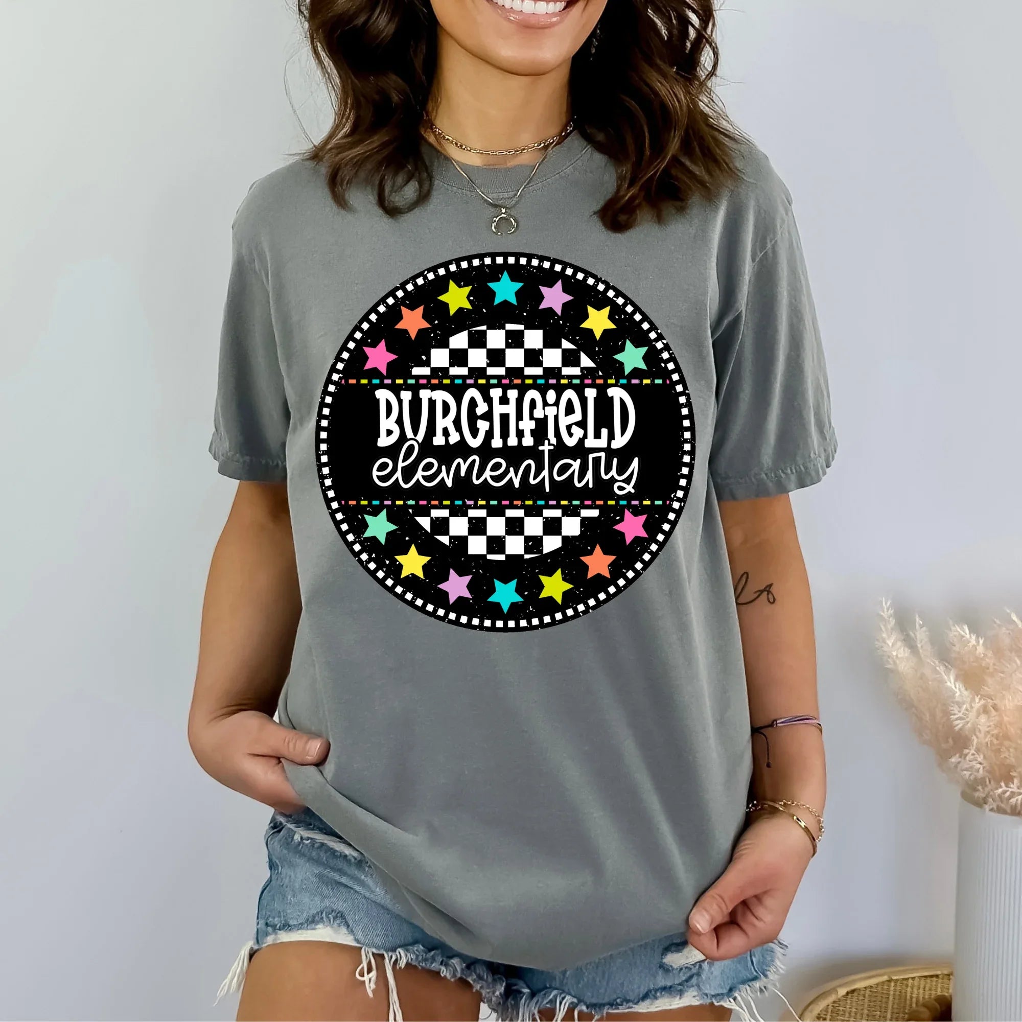 Burchfield Elementary Circle Star Mascot DTF Transfer - Merch Girls