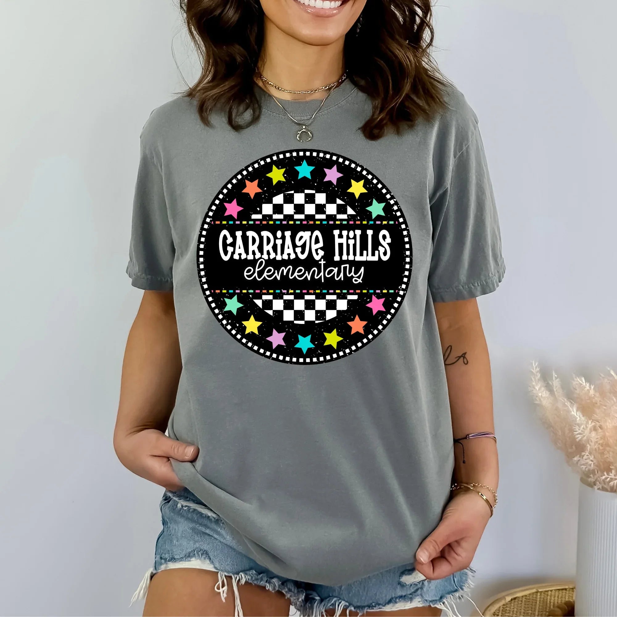 Carriage Hills Elementary Circle Star Mascot DTF Transfer - Merch Girls