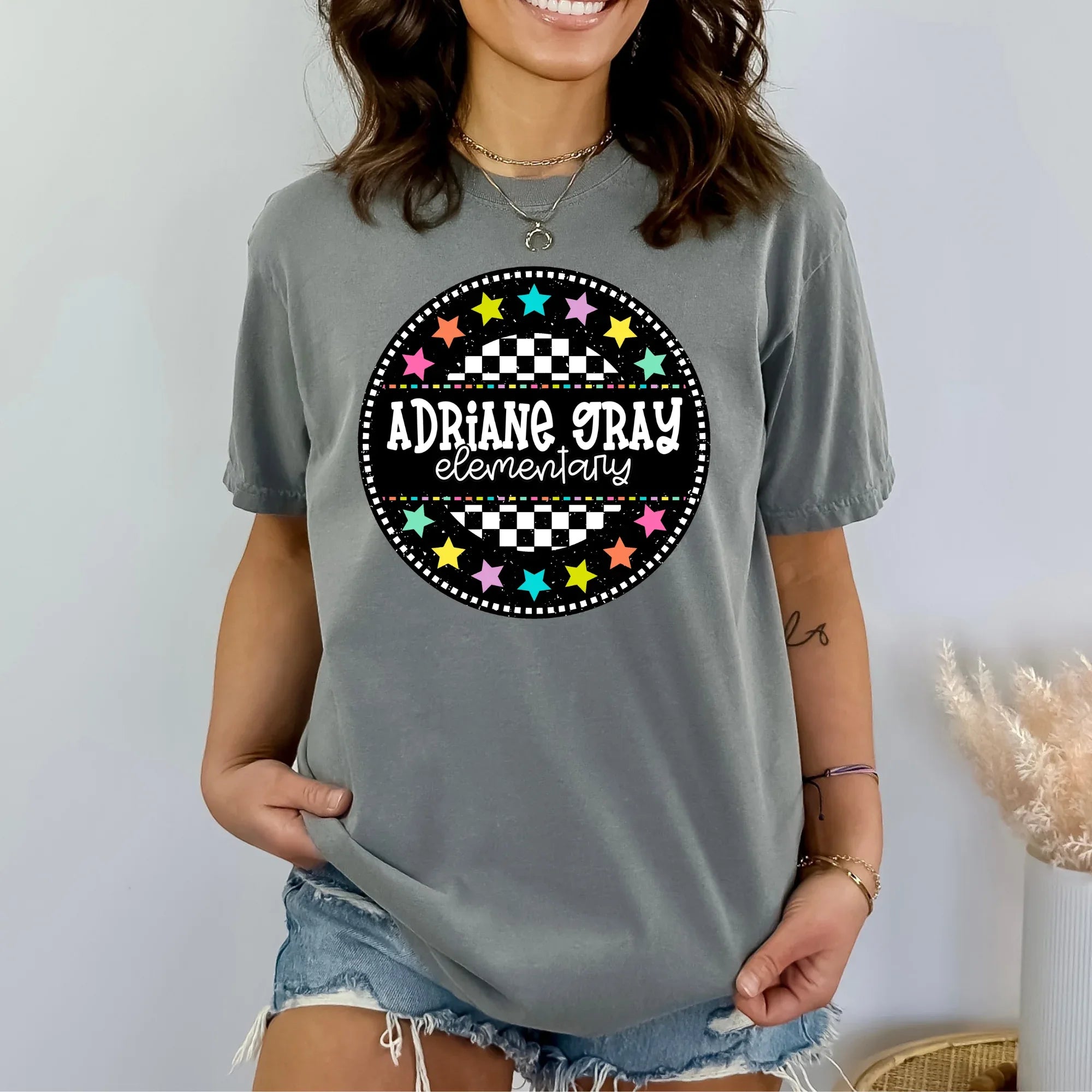 Adriane Gray Elementary Circle Star Mascot DTF Transfer - Merch Girls