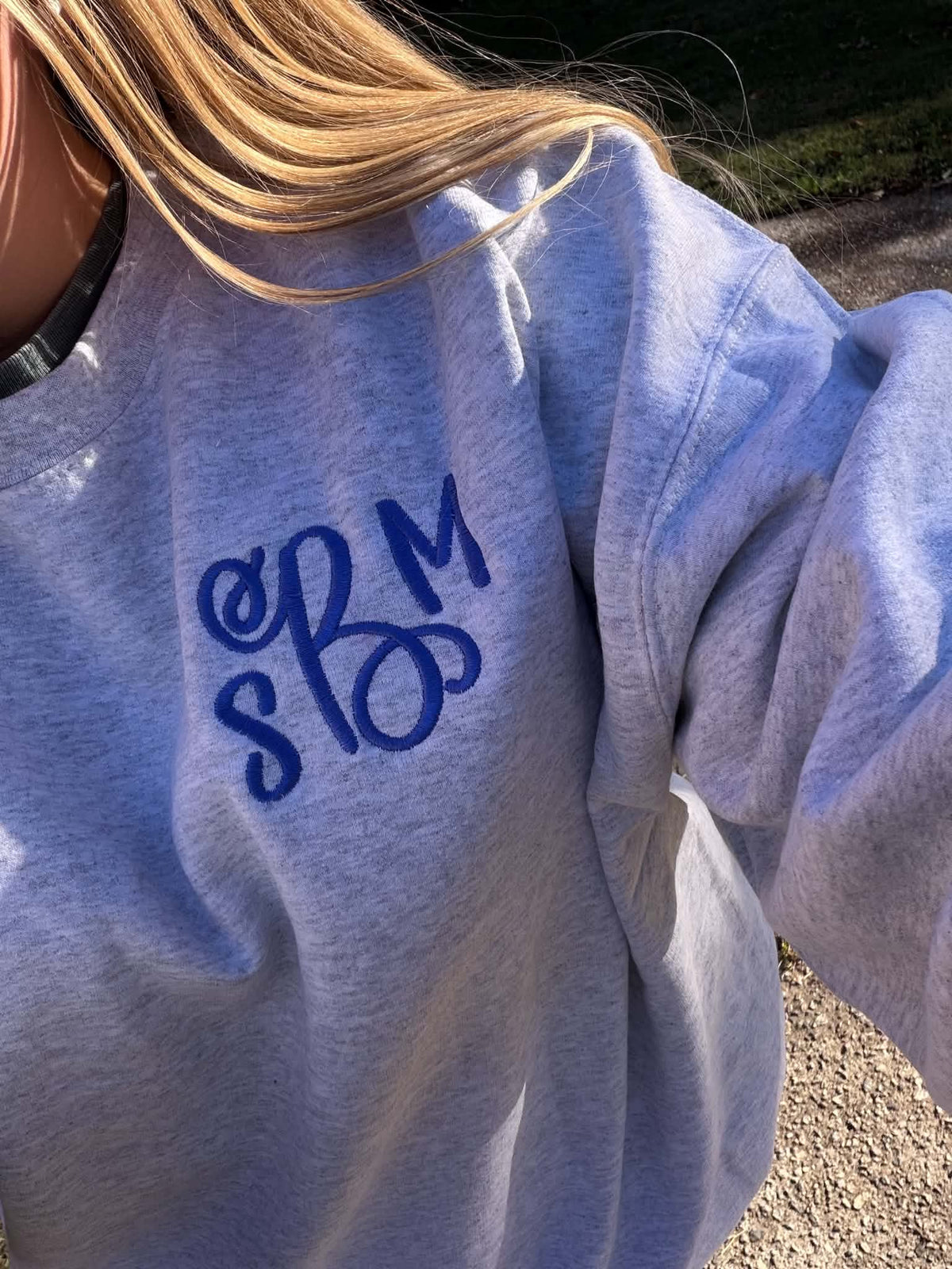 Sassy Swirl Monogram Embroidered Sweatshirt