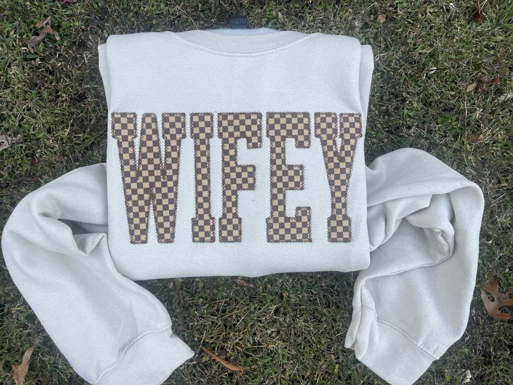 Custom Rustic Tonal Brown Checks Diamond Edge Applique