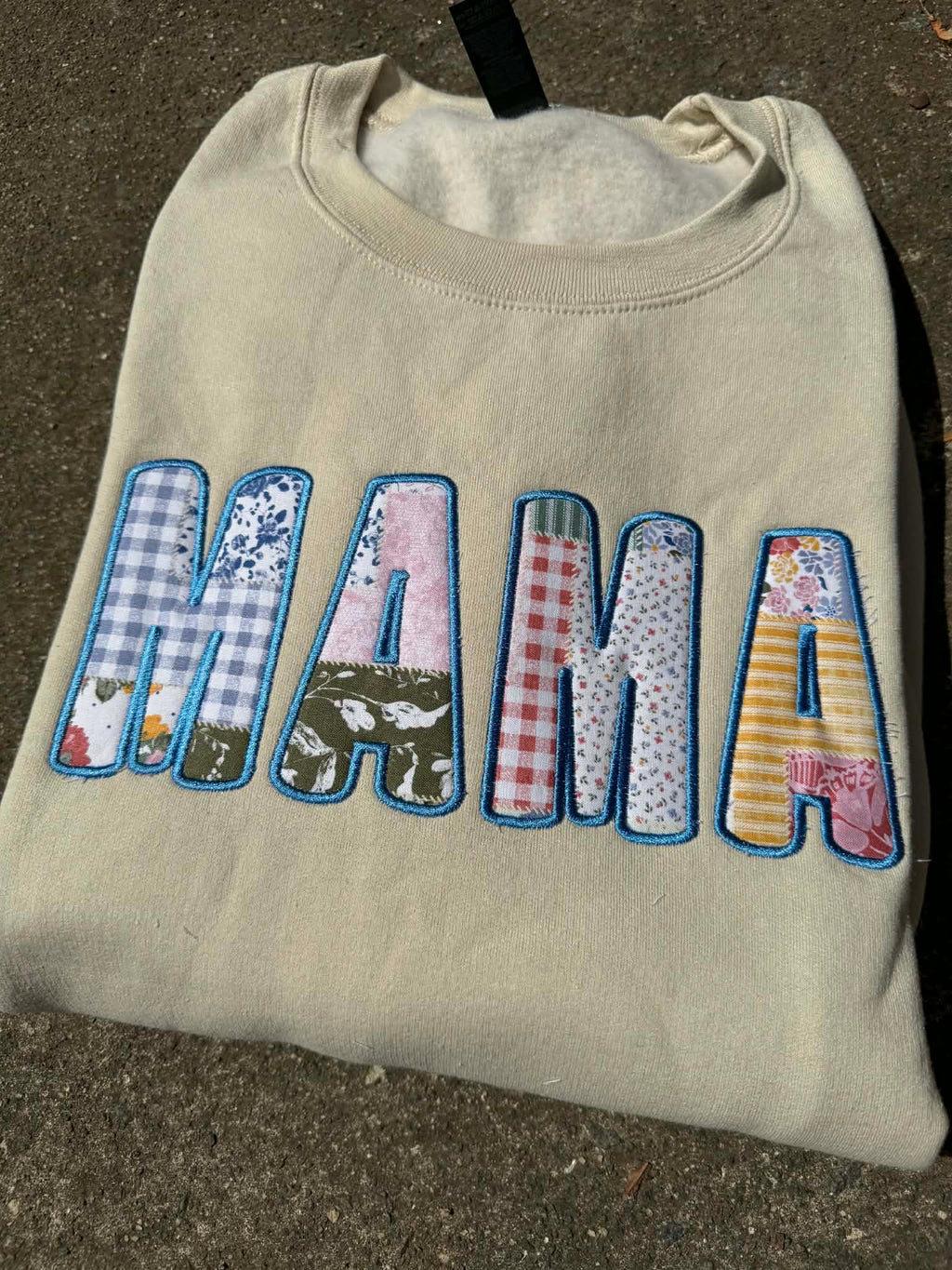 MAMA Patchwork Bubble Applique Embroidered Shirt | Choose Style, Color & Thread