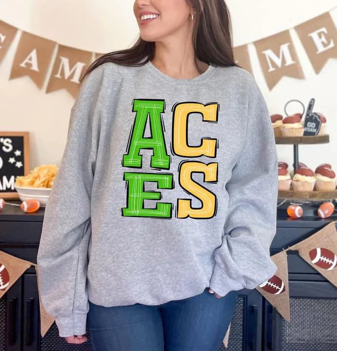 Aces Sporty Varsity Doodle DTF Transfer - Merch Girls