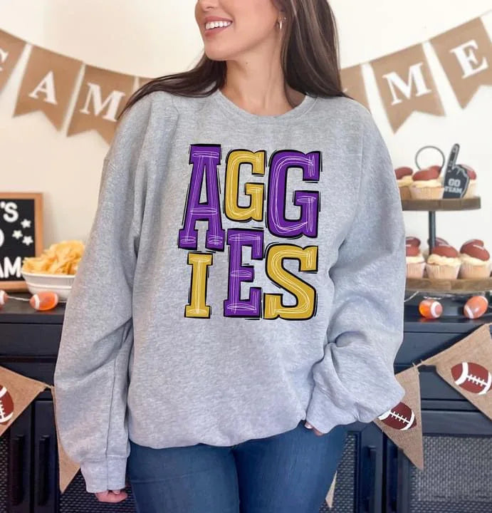 Aggies Sporty Varsity Doodle DTF Transfer - Merch Girls