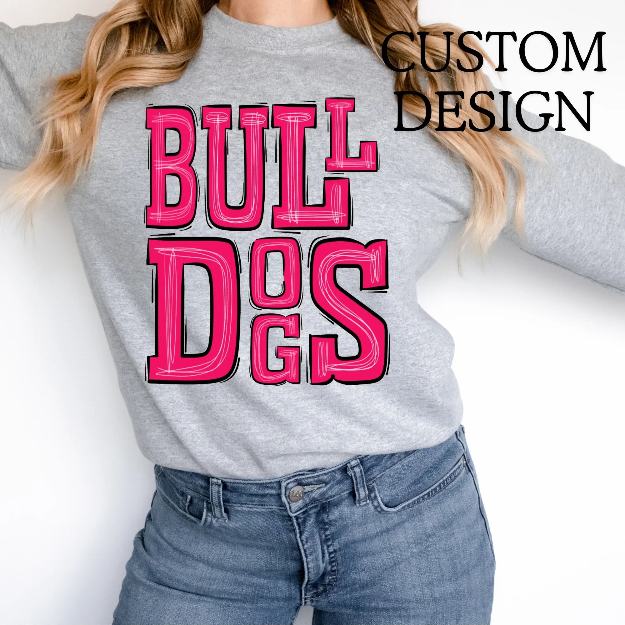Sporty Varsity Doodle Design Mockup- No Physical Item! - Merch Girls
