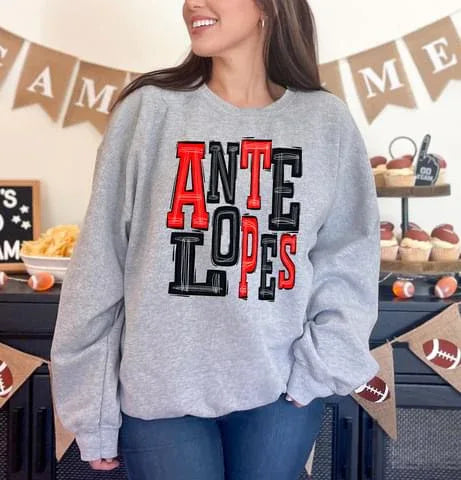 Antelopes Sporty Varsity Doodle DTF Transfer - Merch Girls