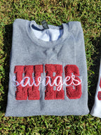 Custom Mascot Faux Chenille Applique Embroidered Unisex Short Sleeve/Sweatshirt - Merch Girls