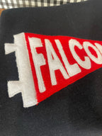 Custom Text Mascot Felt Applique Pennant Flag Embroidered T-Shirt or Sweatshirt - Merch Girls