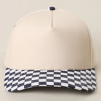 Custom Embroidered Checkered Bill Baseball Hat | Personalized Text Snapback Hat
