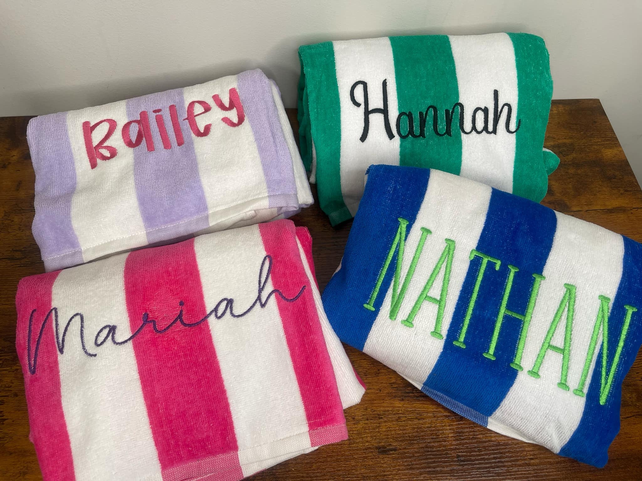 Embroidered Beach Towels 58" x 28 **5-7 business day TAT**