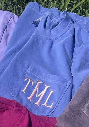 Monogram Embroidered Pocket Tee