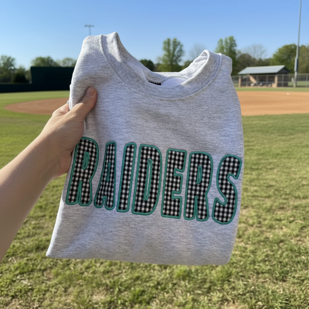 Custom Gingham Bubbly Applique Embroidered Shirt | Choose Style, Color & Thread