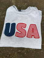 USA Stars & Stripes Bubble Applique Embroidered Shirt | Choose Style, Color & Thread