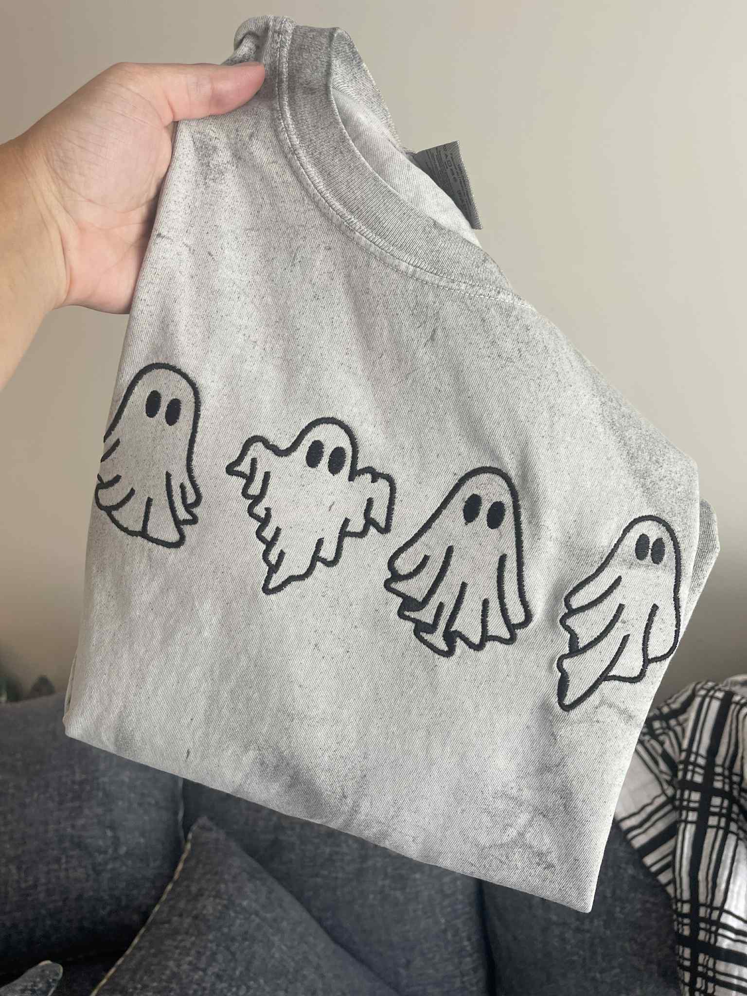 Ghost Embroidered Colorblast Comfort Color Tee