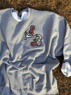 Sporty Script Monogram Applique Embroidered Sweatshirt