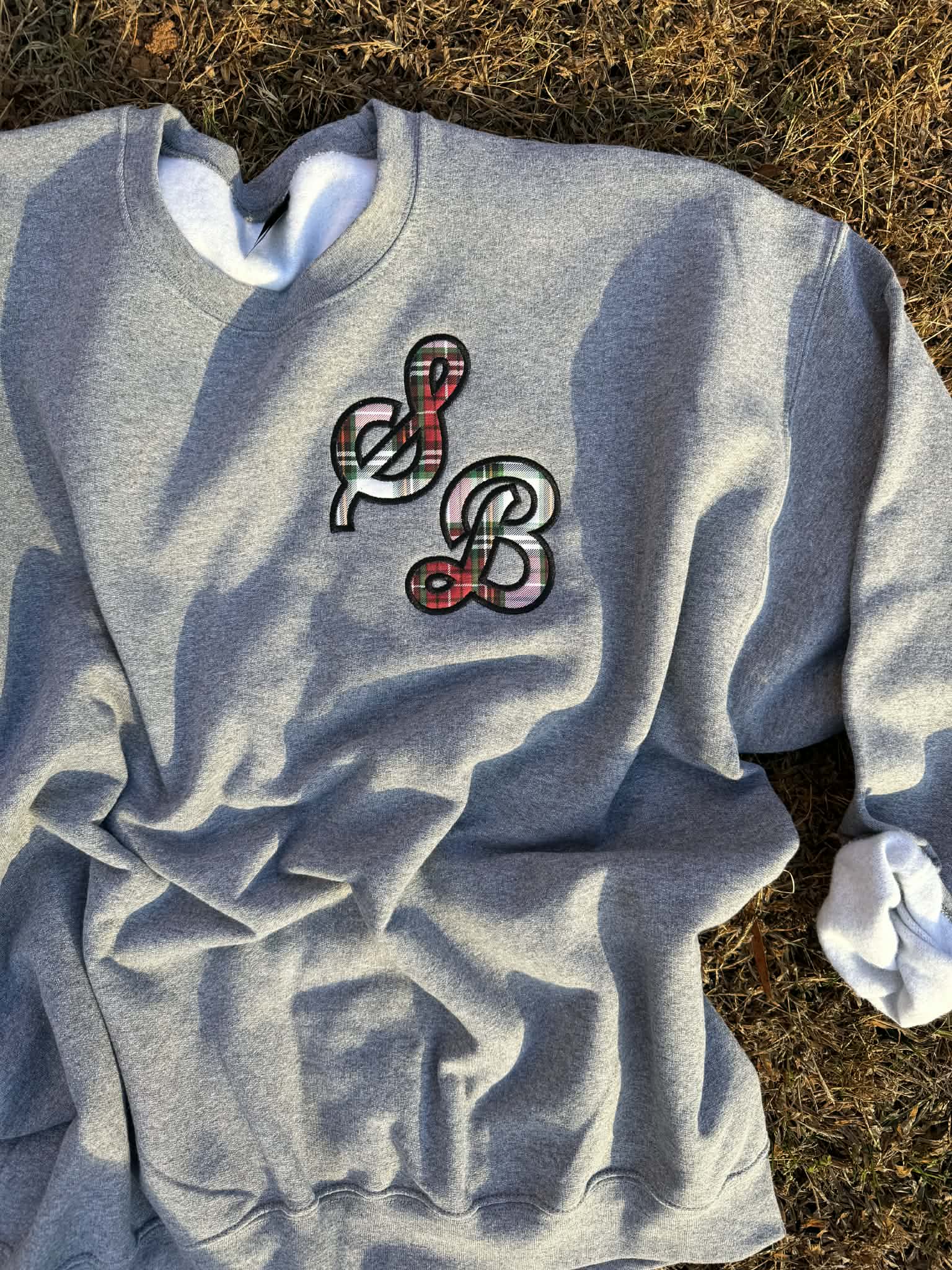Sporty Script Monogram Applique Sweatshirt