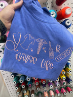Nurse Life Icons Embroidered Shirt | QUICK SHIP - Merch Girls