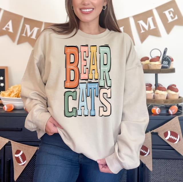 Bearscats Boho Sporty Varsity Doodle DTF Transfer