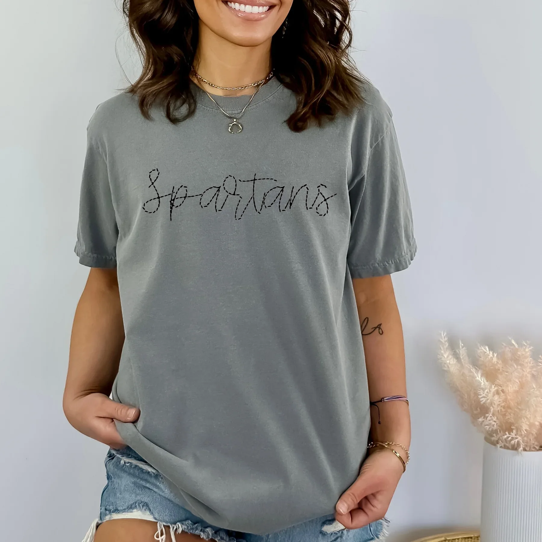 Spartans Faux Handstitched DTF Transfer - Merch Girls