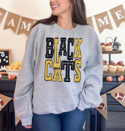 Blackcats Sporty Varsity Doodle DTF Transfer