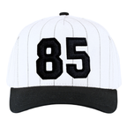 Collegiate Letter Glitter HTV or Fabric Applique Embroidered Adjustable Baseball Pinstripe Trucker Hat