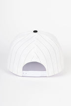 Collegiate Letter Glitter HTV or Fabric Applique Embroidered Adjustable Baseball Pinstripe Trucker Hat