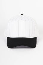 Collegiate Letter Glitter HTV or Fabric Applique Embroidered Adjustable Baseball Pinstripe Trucker Hat