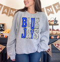 Bluejays Royal Blue and White Sporty Varsity Doodle DTF Transfer - Merch Girls