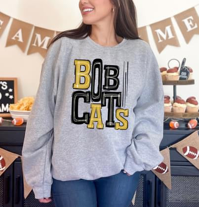 Bobcats Sporty Varsity Doodle DTF Transfer