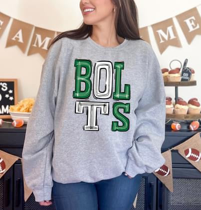 Bolts Sporty Varsity Doodle DTF Transfer