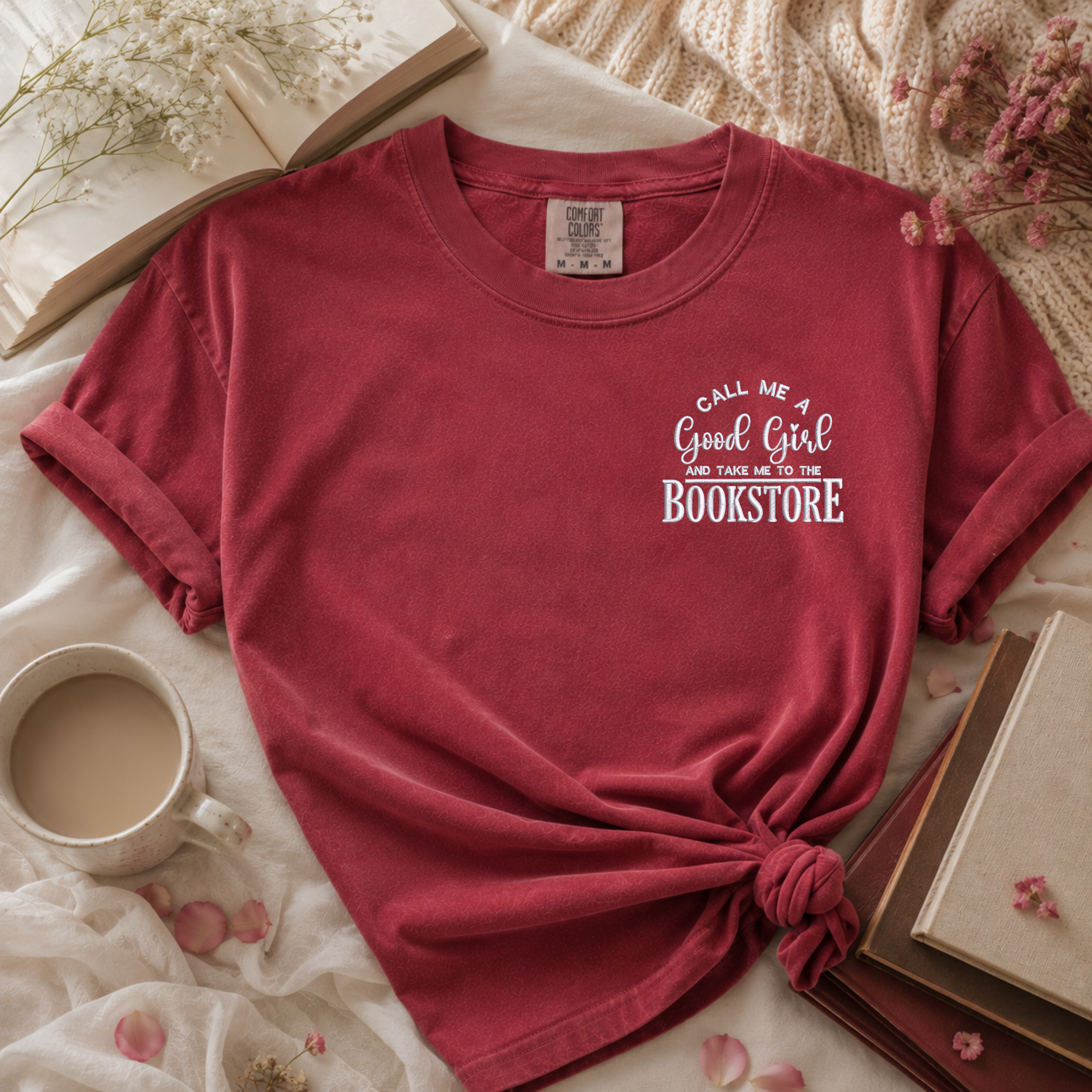 Good Girls Go to Bookstores | Embroidered Book Lover Shirt