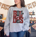 Bulldogs Burgundy and Black Sporty Varsity Doodle DTF Transfer - Merch Girls