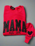 Personalized Custom Varsity Glitter Applique with September Script Font and Icon on Sleeve Embroidered Shirt - Merch Girls